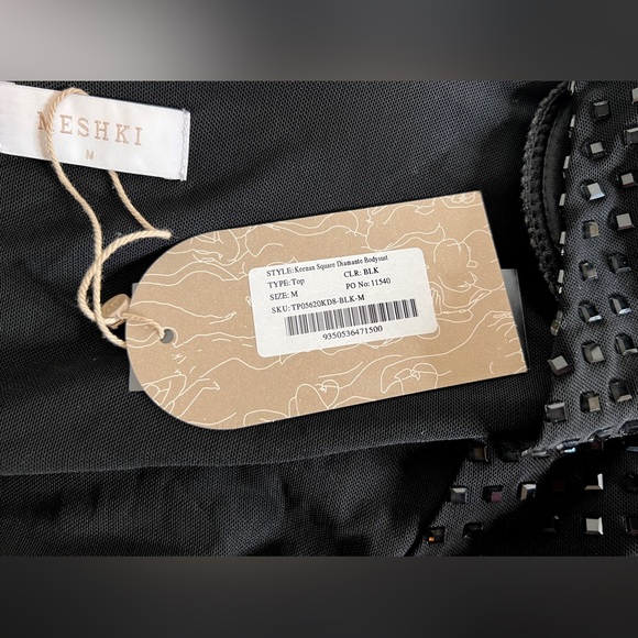 NWT Meshki Kennan Square Diamanté Bodysuit size Medium - Picture 10 of 11